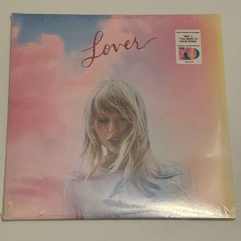 Taylor Swift Lover Vinyl Record - Pink and Blue